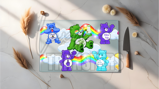 GLASS CUTTING BOARD SUBLIMATION PRINT- SWEAR BEARS