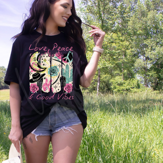LOVE PEACE AND GOOD VIBES - DTF TRANSFER