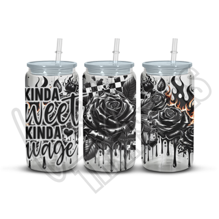 KINDA SWEET KINDA SAVAGE BLACK ROSES - 16OZ