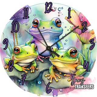 Lux Label & Co. 3 FROGS - 30CM CLOCK TRANSFER