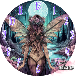 Lux Label & Co. ANGEL IN THE WOODS -30CM CLOCK TRANSFER