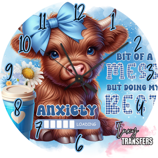 Lux Label & Co. BIT OF A MESS BUT DOING MY BEST - READY TO SHIP 30CM CLOCK TRANSFER