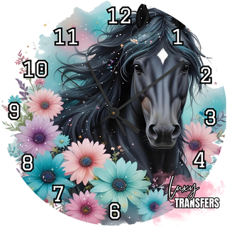 Lux Label & Co. BLACK HORSE -30CM CLOCK TRANSFER