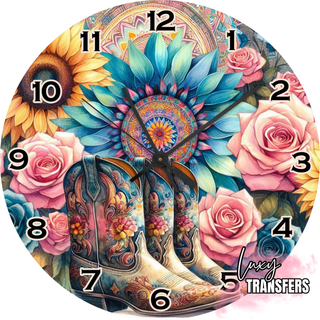 Lux Label & Co. BOOTS - READY TO SHIP 30CM CLOCK TRANSFER