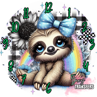Lux Label & Co. CUTIE SLOTH -30CM CLOCK TRANSFER