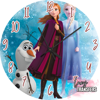 Lux Label & Co. FROZEN TRIO - READY TO SHIP 30CM CLOCK TRANSFER