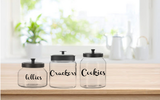Lux Label & Co. Glass Jar with Black Lid