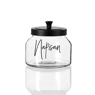 Lux Label & Co. Glass Jar with Black Lid