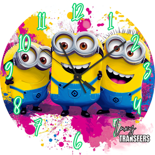 Lux Label & Co. MINIONS- READY TO SHIP 30CM CLOCK TRANSFER