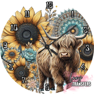 Lux Label & Co. RUSTIC HIGHLAND - 30CM CLOCK TRANSFER