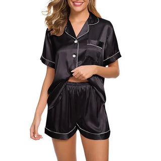 Lux Label & Co. LADIES 3XL (18-20) SATIN PJS- BLACK