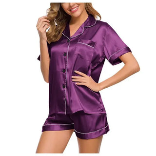 Lux Label & Co. SATIN PJS- PURPLE