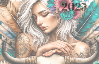 Lux Label & Co. SUBLIMATON CALENDER PRINT - BOHO LADY