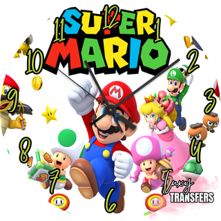 Lux Label & Co. SUPER MARIO - READY TO SHIP 30CM CLOCK TRANSFER