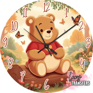 Lux Label & Co. TEDDY BEAR - READY TO SHIP 30CM CLOCK TRANSFER