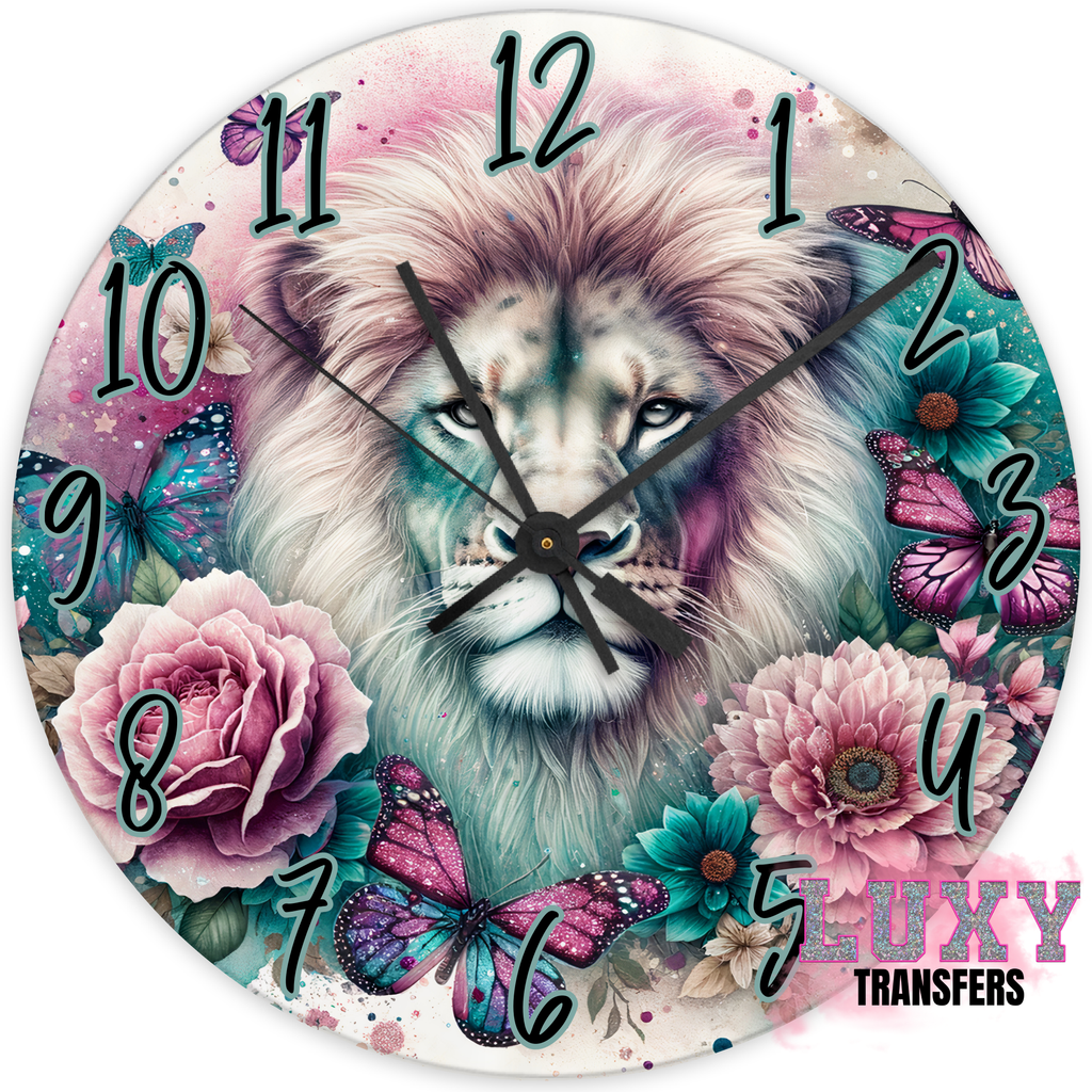 THE LION 30CM CLOCK TRANSFER Lux Label & Co.