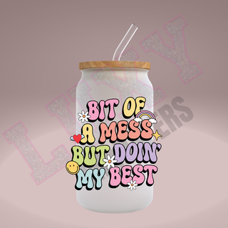 Lux Label & Co. Uv DTF Print Wraps BIT OF A MESS BUT DOING MY BEST - INSTOCK Single Decal UV DTF