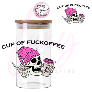 Lux Label & Co. Uv DTF Print Wraps CUP OF FUCKOFFEE CANISTER UV DECAL