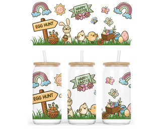 Lux Label & Co. Uv DTF Print Wraps EGG HUNT - INSTOCK 16 OZ UV DTF WRAP