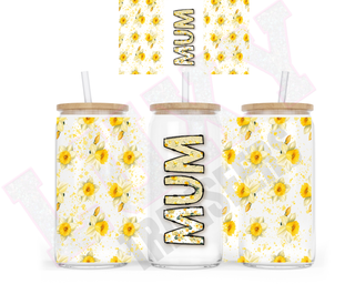 Lux Label & Co. Uv DTF Print Wraps FLORAL MUM - INSTOCK 16 OZ UV DTF WRAP