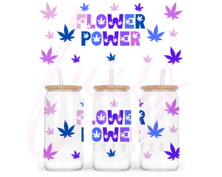 Lux Label & Co. Uv DTF Print Wraps FLOWER POWER - INSTOCK 16 OZ UV DTF WRAP