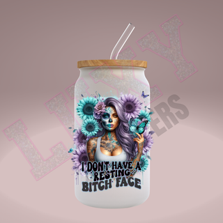 Lux Label & Co. Uv DTF Print Wraps I DONT HAVE A RESTING BITCH FACE - INSTOCK Single Decal UV DTF