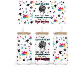 Lux Label & Co. Uv DTF Print Wraps IM A CRANKY SHORT GIRL - INSTOCK 16 OZ UV DTF WRAP