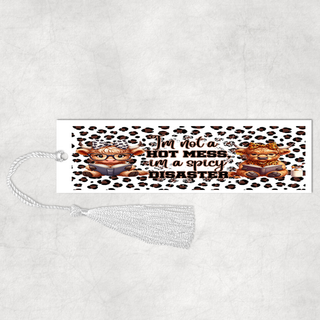 Lux Label & Co. Uv DTF Print Wraps IM NOT A HOT MESS IM A SPICY DISTASTER LEOPARD EDITION- INSTOCK BOOKMARK UV DTF