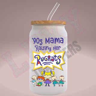 Lux Label & Co. Uv DTF Print Wraps JUST A 90'S MAMA RAISING HER RUGRATS- INSTOCK Single Decal UV DTF