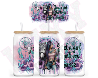 Lux Label & Co. Uv DTF Print Wraps JUST A GIRL WHO LOVES HORSES - INSTOCK 16 OZ UV DTF WRAP
