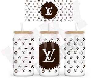 Lux Label & Co. Uv DTF Print Wraps LV BLACK- INSTOCK 16 OZ UV DTF WRAP
