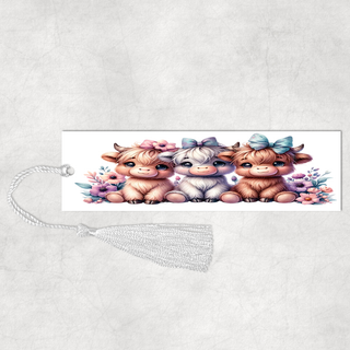 Lux Label & Co. Uv DTF Print Wraps MINI CARTOON HIGHLAND COWS - INSTOCK BOOKMARK UV DTF