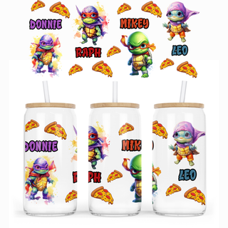 Lux Label & Co. Uv DTF Print Wraps MINI NINJA TURTLES- INSTOCK 16 OZ UV DTF WRAP