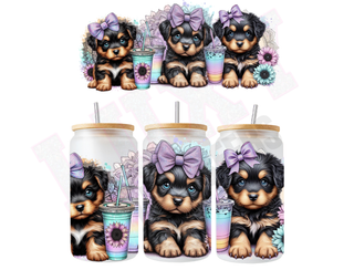 Lux Label & Co. Uv DTF Print Wraps MINI ROTTTWEILERS - INSTOCK 16 OZ UV DTF WRAP