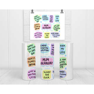 Lux Label & Co. Uv DTF Print Wraps MUM VOCABULARY- INSTOCK 20 OZ UV DTF WRAPS