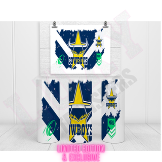Lux Label & Co. Uv DTF Print Wraps NRL COWBOYS- INSTOCK 20 OZ UV DTF WRAPS