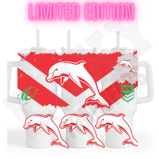 Lux Label & Co. Uv DTF Print Wraps NRL DOLPHINS- INSTOCK 40 OZ UV DTF WRAP