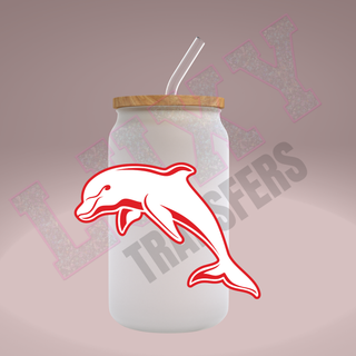 Lux Label & Co. Uv DTF Print Wraps NRL DOLPHINS - INSTOCK Single Decal UV DTF