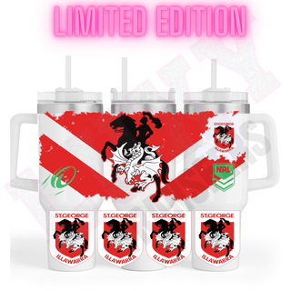 Lux Label & Co. Uv DTF Print Wraps NRL DRAGONS - INSTOCK 40 OZ UV DTF WRAP