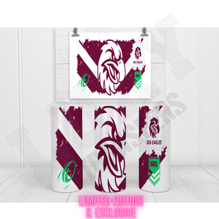 Lux Label & Co. Uv DTF Print Wraps NRL SEA EAGLES- INSTOCK 20 OZ UV DTF WRAPS