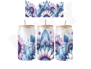 Lux Label & Co. Uv DTF Print Wraps PASTEL BOHO FLOWERS - INSTOCK 16 OZ UV DTF WRAP