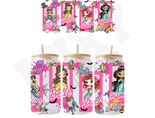 Lux Label & Co. Uv DTF Print Wraps PRINCESS MASHUP - INSTOCK 16 OZ UV DTF WRAP