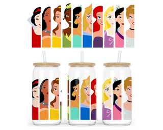 Lux Label & Co. Uv DTF Print Wraps PRINCESS PORTRAIT - INSTOCK 16 OZ UV DTF WRAP