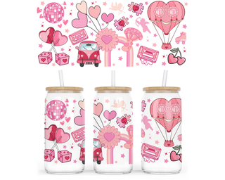 Lux Label & Co. Uv DTF Print Wraps RETRO LOVE- INSTOCK 16 OZ UV DTF WRAP