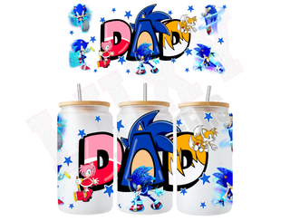 Lux Label & Co. Uv DTF Print Wraps SONIC DAD- INSTOCK 16 OZ UV DTF WRAP