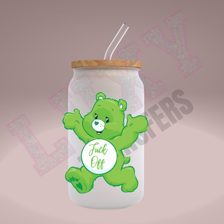 Lux Label & Co. Uv DTF Print Wraps SWEAR BEARS FUCK OFF- INSTOCK Single Decal UV DTF