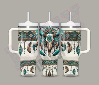 Lux Label & Co. Uv DTF Print Wraps TEAL AZTEC - INSTOCK 40 OZ UV DTF WRAP