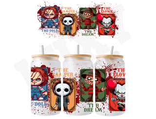 Lux Label & Co. Uv DTF Print Wraps THE DOLL THE CAMPER THE DREAM THE CLOWN - INSTOCK 16 OZ UV DTF WRAP