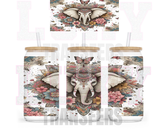 Lux Label & Co. Uv DTF Print Wraps VINTAGE ELEPHANT - INSTOCK 16 OZ UV DTF WRAP