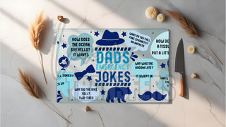 GLASS CUTTING BOARD SUBLIMATION PRINT- DAD JOKES